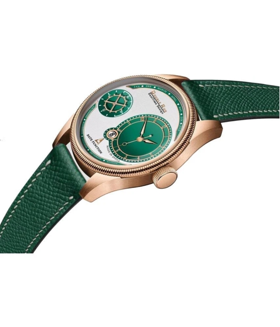 DoubleRun Green Leather Analog Mens Watch