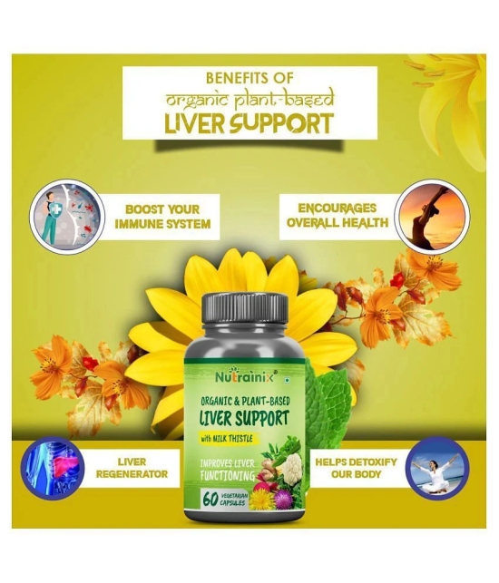 Nutrainix Organic Liver Support with Milk Thistle 60 no.s Unfalvoured Minerals Capsule