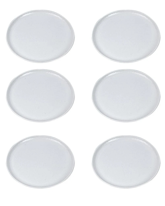 Market99 Hammered Melamine Tableware White Glossy Finish Full Plates for Dining Table (Set Of 6, White)