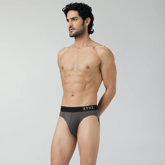 Pace Cotton Rib Briefs Charcoal Grey L