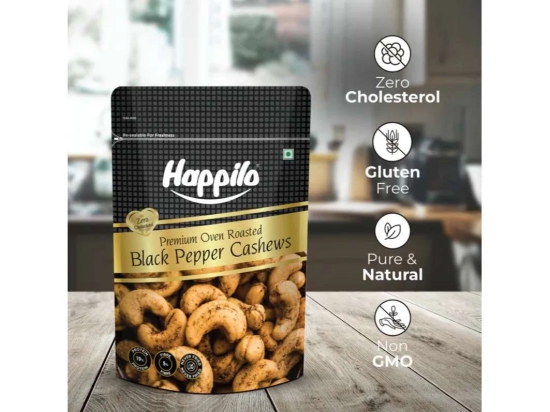 Happilo Premium Oven Roasted Cashews Black Pepper 160g