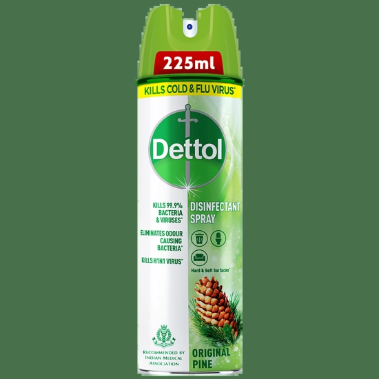 Dettol Surface Disinfectant Sanitizer Spray - Kills Germs & Bacteria, Original Pine, 225 Ml