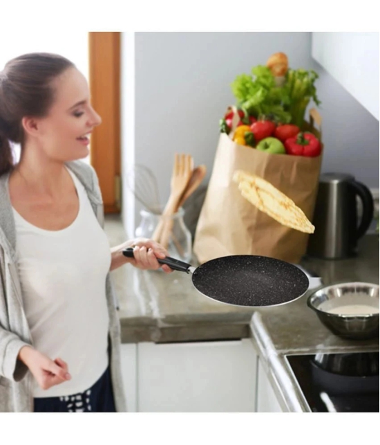 Milton Pro Cook Granito Induction Non-Stick Concave Tawa, 26 cm, Black