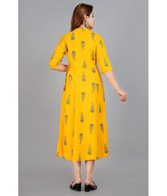 Smien - Yellow Rayon Women's Flared Kurti ( Pack of 1 ) - None