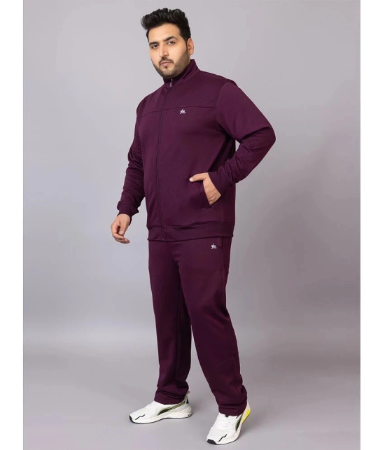 YHA Magenta Fleece Regular Fit Mens Tracksuit ( Pack of 1 ) - None