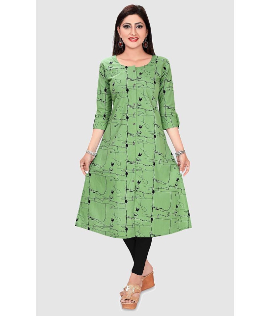 Meher Impex - Green Cotton Blend Womens A-line Kurti ( Pack of 1 ) - None