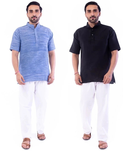 DESHBANDHU DBK - Muticolor Cotton Mens Regular Kurta ( Pack of 2 ) - None