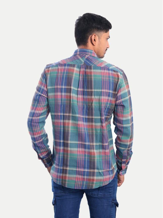 Men Green Checkered Casual cotton Shirt