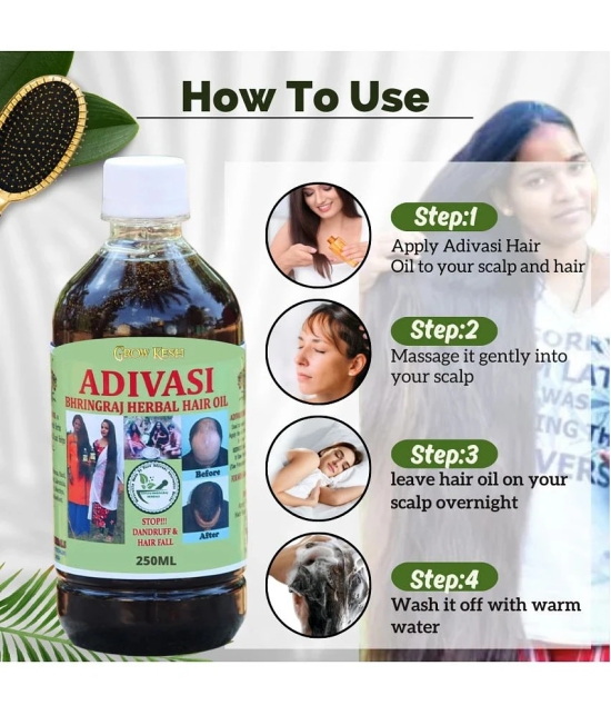 Adivasi Bhringraj Natural Hair Growth Herbal Hair Oil and Shampoo Combo (250ml)Pack of 2