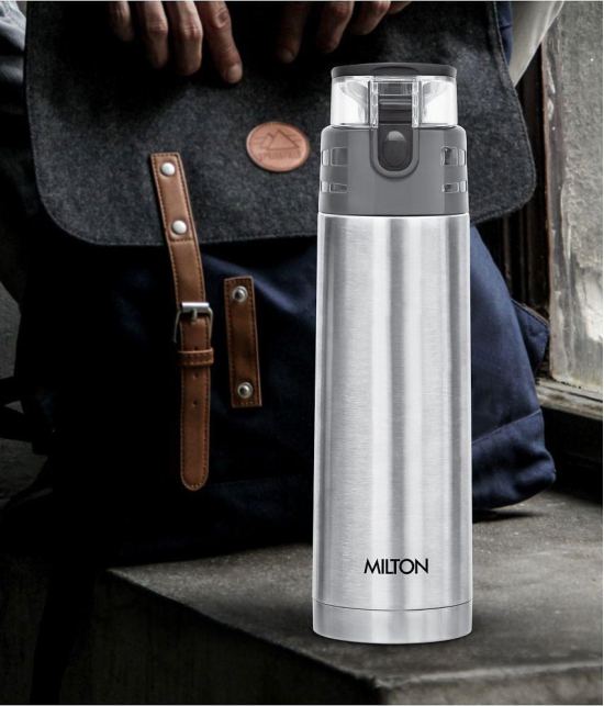 Milton Atlantis 600 Thermosteel Hot and Cold Water Bottle, 500 ml, Silver - Silver