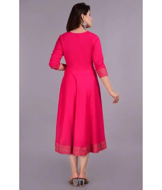 Smien - Pink Rayon Women's Anarkali Kurti ( Pack of 1 ) - None