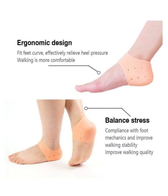 Silicone Gel Heel Pad Socks for Pain Relief for Men and Women - None