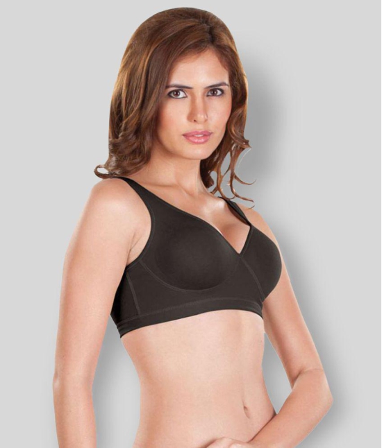 Dermawear Black Poly Cotton Solid Sports Bra - 30