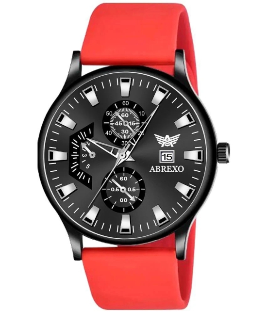 Abrexo Red Silicon Analog Mens Watch