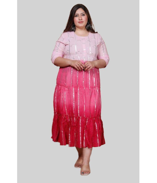 miravan - Pink Cotton Women's Anarkali Kurti ( Pack of 1 ) - None