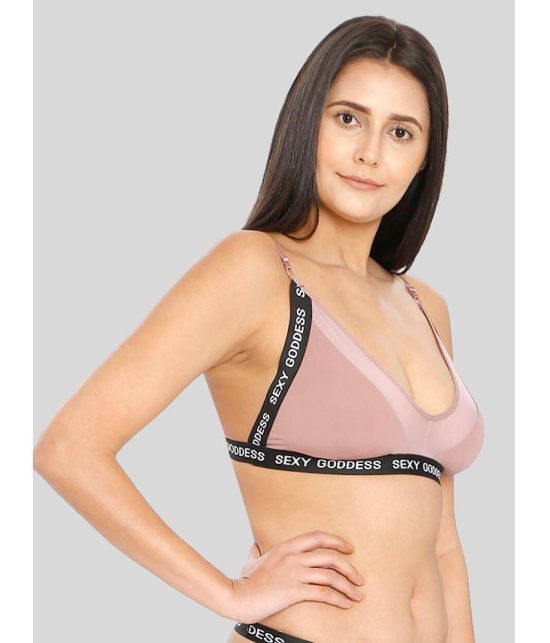 ILRASO - Mauve Nylon Removable Padding Women's Bralette Bra ( Pack of 1 ) - None