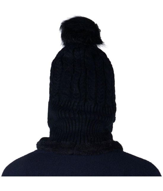 PENYAN Black Woollen Womens Cap ( Pack of 1 ) - Black