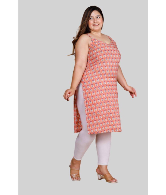 miravan - Peach Cotton Women's Straight Kurti ( Pack of 1 ) - None