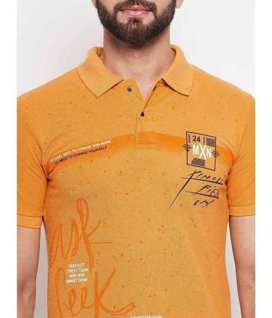 MXN - Mustard Cotton Blend Regular Fit Men's Polo T Shirt ( Pack of 1 ) - None