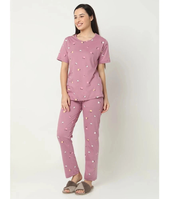 Smarty Pants Pink Cotton Womens Nightwear Nightsuit Sets ( Pack of 1 ) - None