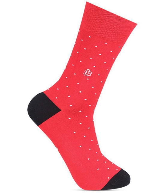 Bonjour - Red Cotton Mens Full Length Socks ( Pack of 1 ) - Red