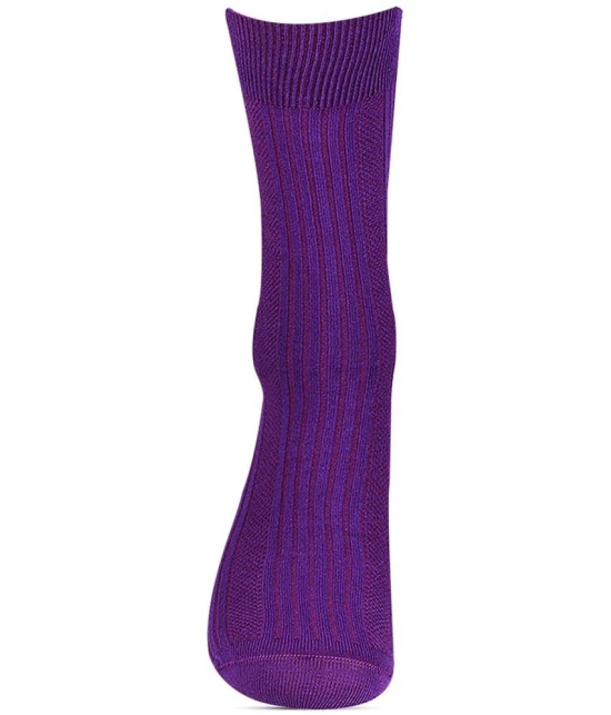 Bonjour - Purple Cotton Blend Mens Full Length Socks ( Pack of 1 ) - Purple