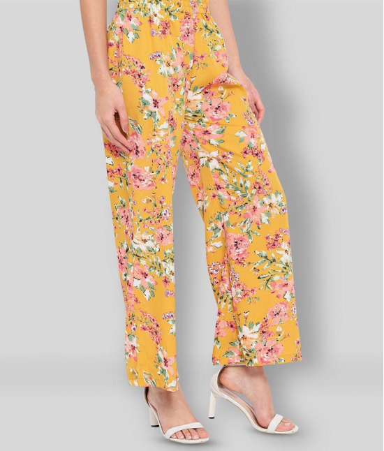 ALL WAYS YOU - Yellow Polyester Straight Women's Palazzos ( Pack of 1 ) - 34