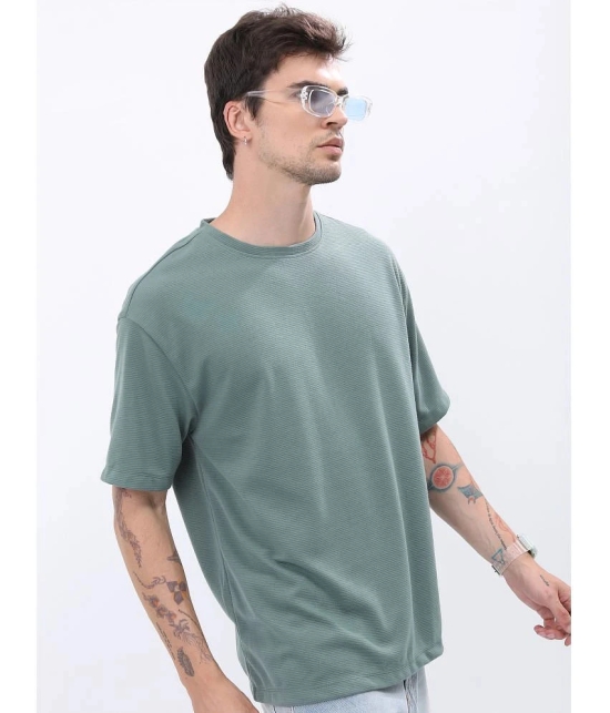 Ketch Polyester Oversized Fit Solid Half Sleeves Mens T-Shirt - Green ( Pack of 1 ) - None