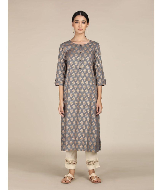 Karigari - Straight Rayon Grey Women's Kurti ( Pack of 1 ) - None