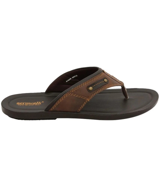 Aerowalk - Brown Mens Thong Flip Flop - None