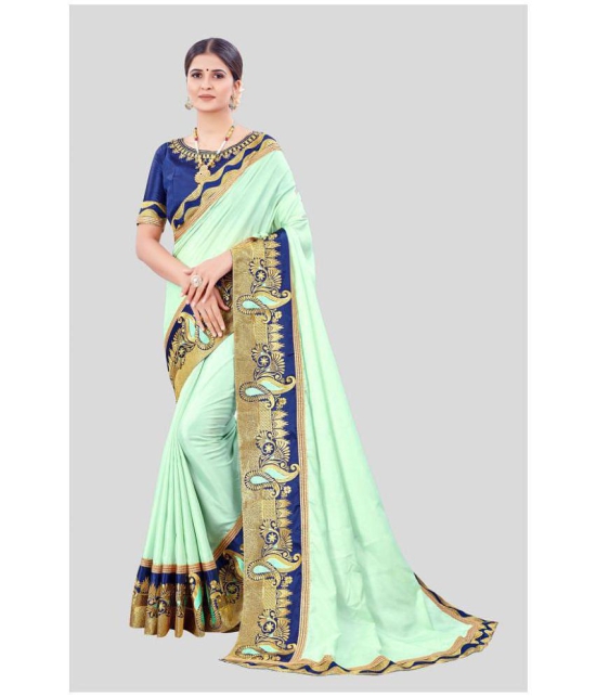 offline selection - Light Green Dola Silk Saree With Blouse Piece ( Pack of 1 )