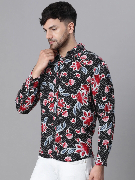 Oxolloxo Relaxed Floral Printed Wrinkle Free Casual Shirt