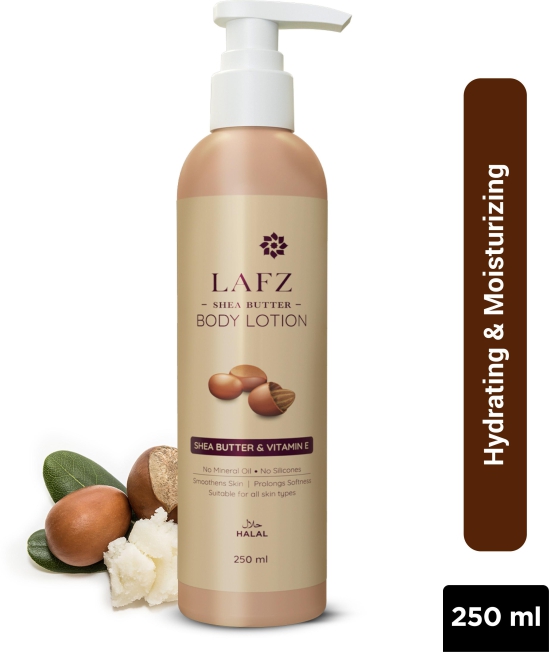 LAFZ SHEA BUTTER BODY LOTION WITH VITAMIN E | LONG-LASTING SOFTNESS | MOISTURIZING BODY LOTION fOR MEN & WOMEN | DEEP HYDRATION & NOURISHMENT | FOR ALL SKIN TYPES | 250 ML