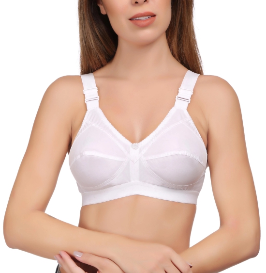 Eves Beauty Women Full Coverage Bra-38C / White / Cotton