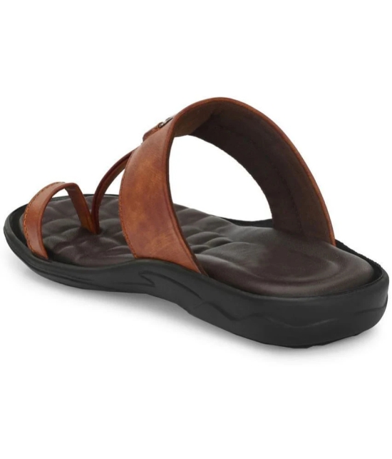 Leeport - Rust Mens Leather Slipper - None