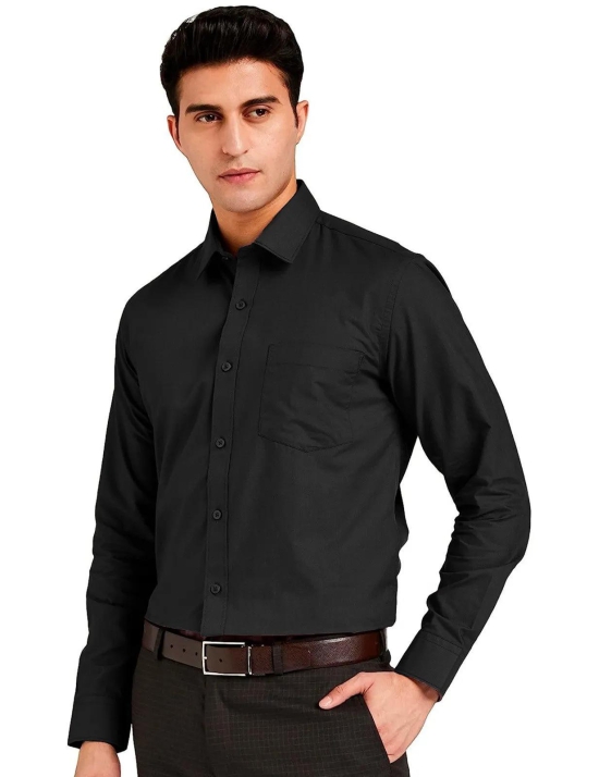 Black Satin Formal Shirt-M-40