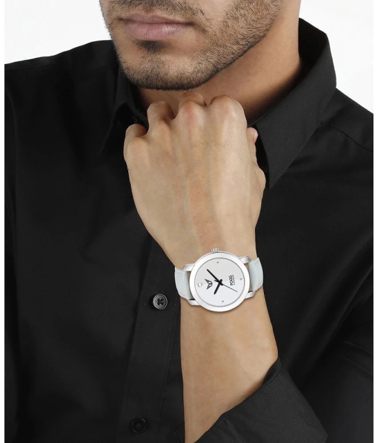 Fogg Light Grey PU Analog Mens Watch