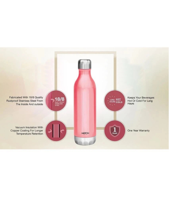 Milton Bliss 600 Thermosteel Hot and Cold Water Bottle, 500 mL, Pink - Pink