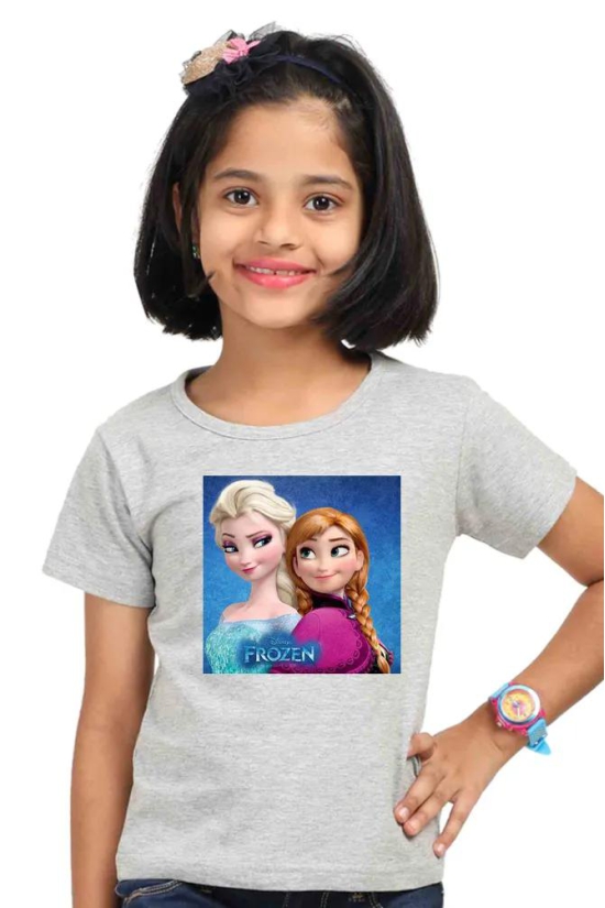 Girls custom frozen tshirt round neck half hands