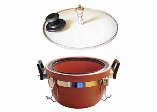 KSI Clay Crafts Earthen Product Clay Cooker with Lid for Curry | Dal | Frying And All Dishes