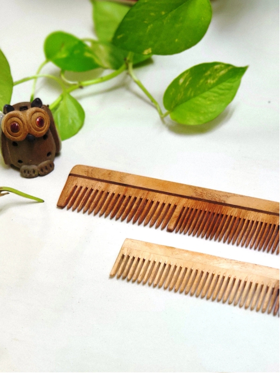 Neem Wood Comb with Dual Teeth