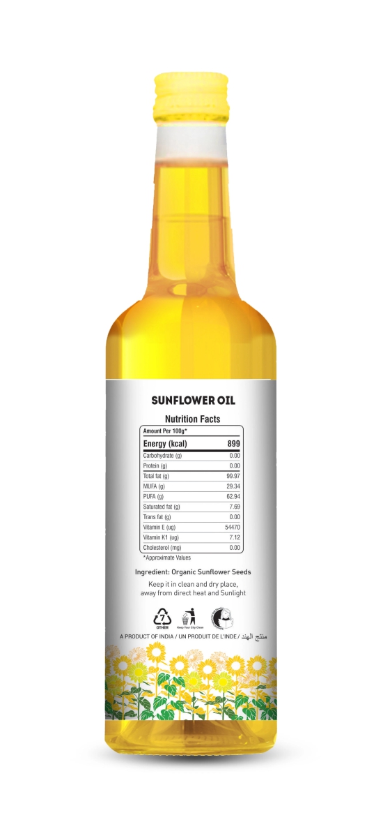 Natureland Organics Sunflower Oil, 1 L Each - Pack of 2