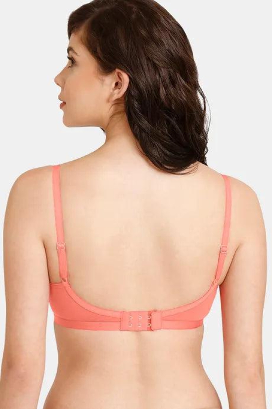 Zivame Rosaline Everyday Anti-Microbial Double Layered Non Wired 3/4th Coverage T-Shirt Bra ZI1885-36C / Peach Pearl