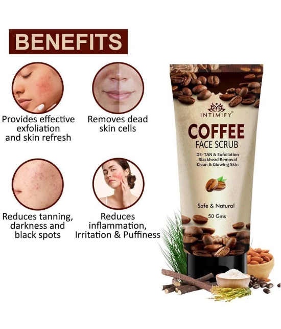 Intimify Coffee Face Scrub, Scrub For Exfoliation And Tan Removal Facial Scrub, 50 Gms