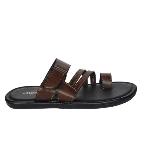 Ajanta Brown Flip Flops - None