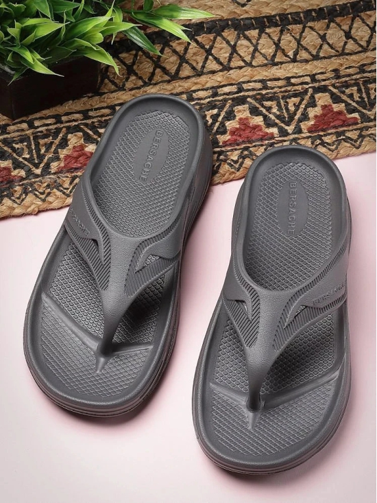 Bersache Grey Mens Slide Flip Flop - None