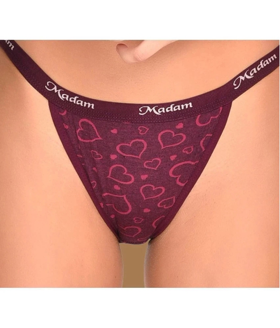 Madam - Wine panty Cotton Printed Womens Bikini ( Pack of 1 ) - None