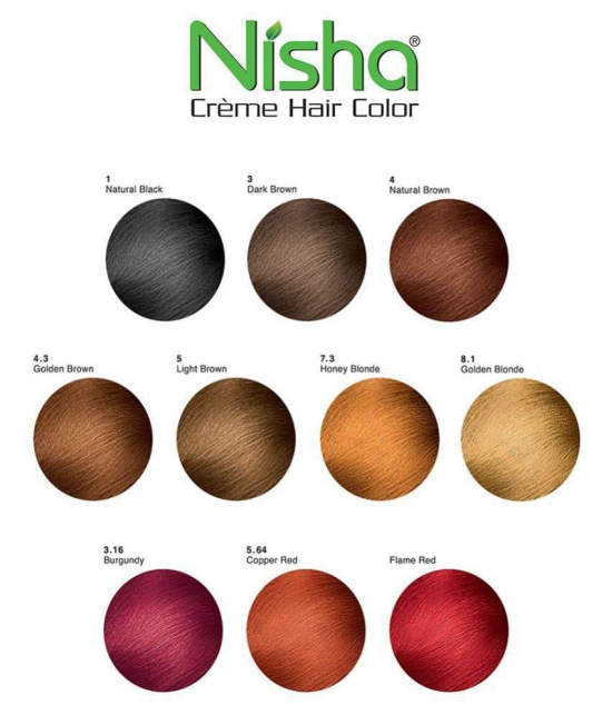 Nisha CREME HAIR COLOR Permanent Hair Color Black NATURAL BLACK 40 g Pack of 10