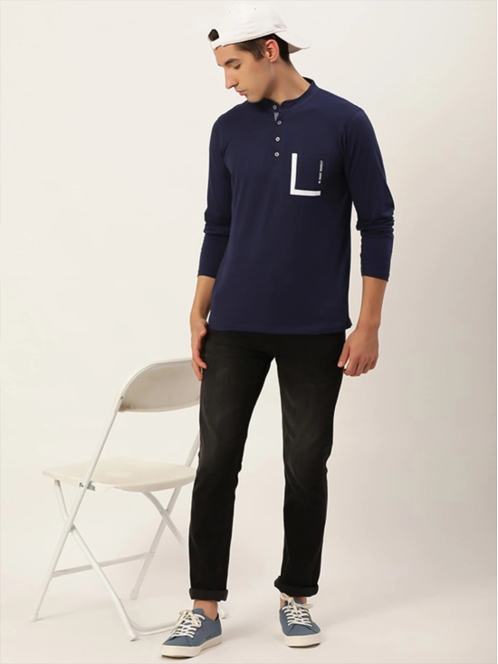 Brave Navy Henley T-shirt-S / Navy