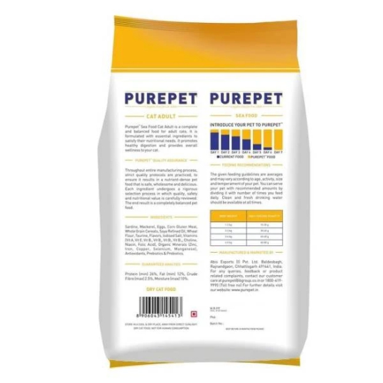 Purepet Cat Adult Sea Food, 3 Kg